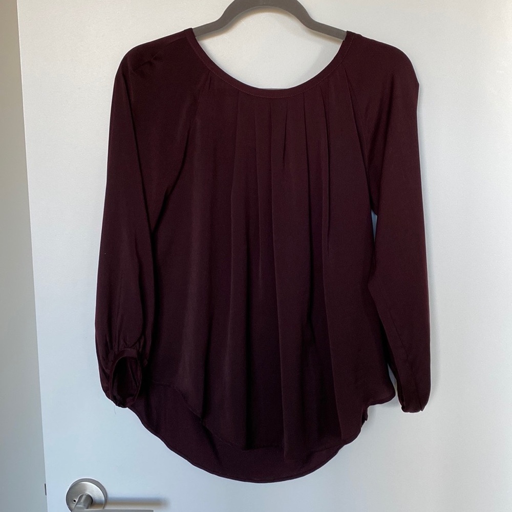 Loft Flowy satin deep purple top